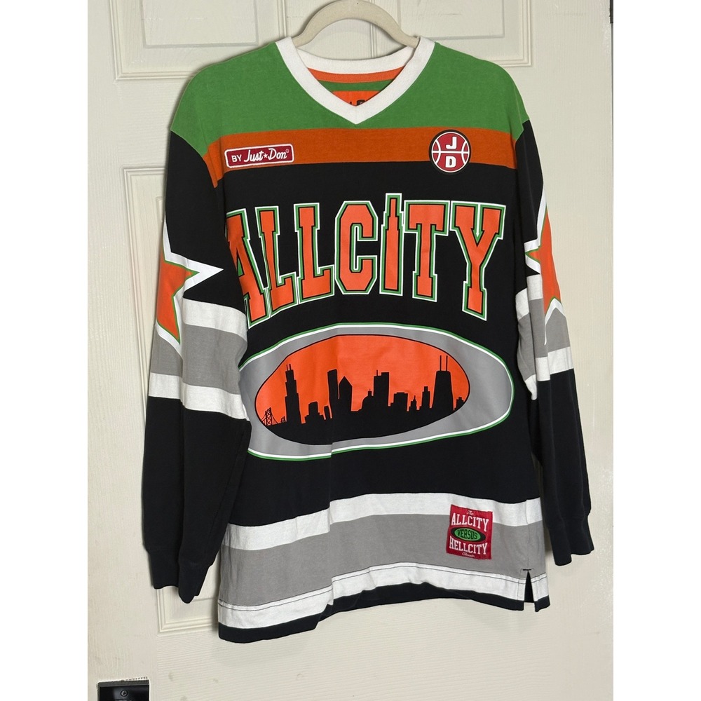 Hockey Jersey Just Don All City Hell City Mens S #22 Chicago Skyline Streetwear